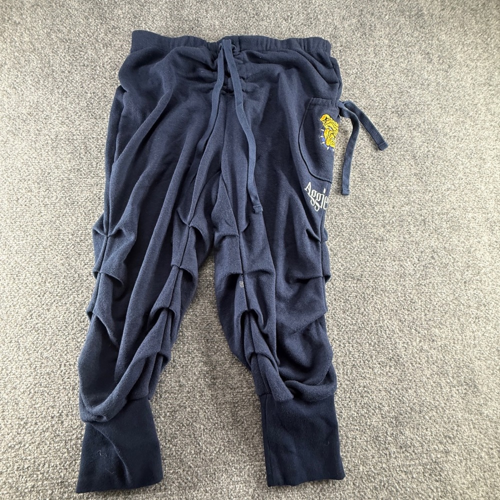 NC A&T Aggies Navy Blue Ruffle Tiered Jogger Pants Bulldog Mascot Sweats